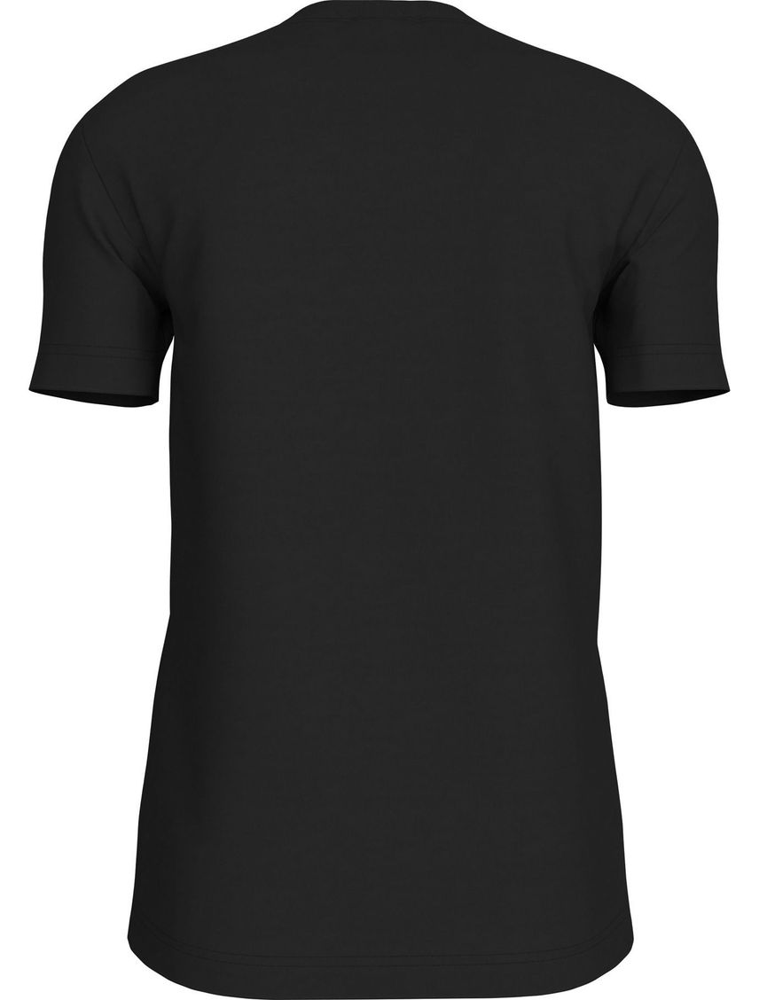 Camiseta negra con logo institutional bicolor