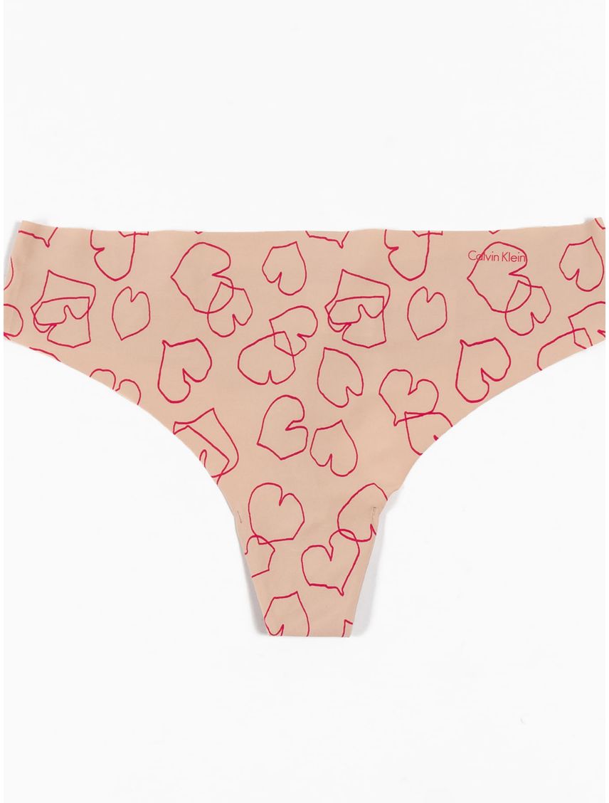 Pantie Beige Tipo Tanga Estampada Invisible
