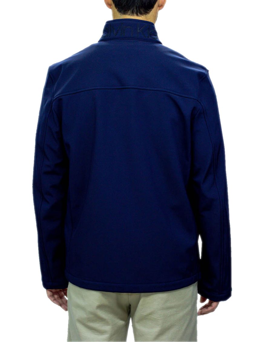 Chaqueta Azul Rompeviento Con Cremallera Para Hombre