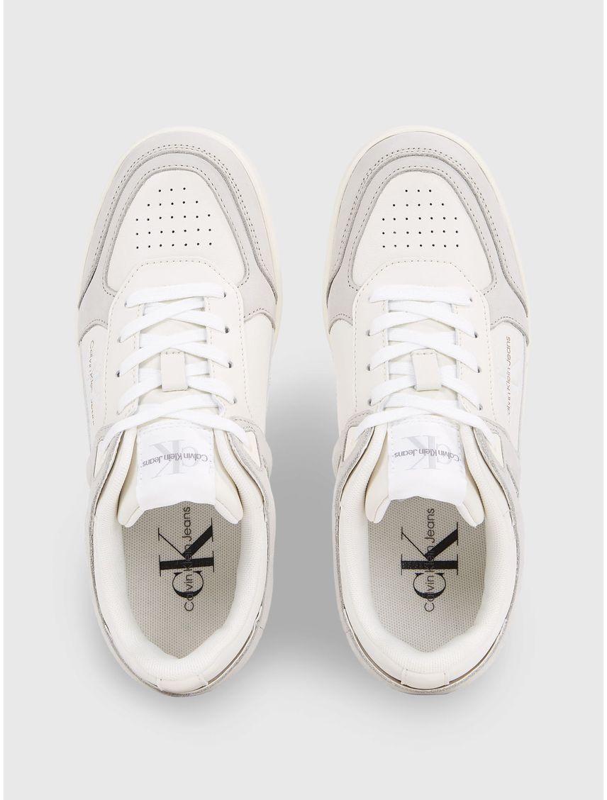 Tenis Blanco De Cuero Tipo Basket