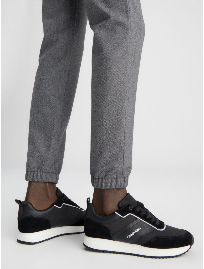 Tenis Negro Low Top Lace Up Para Hombre