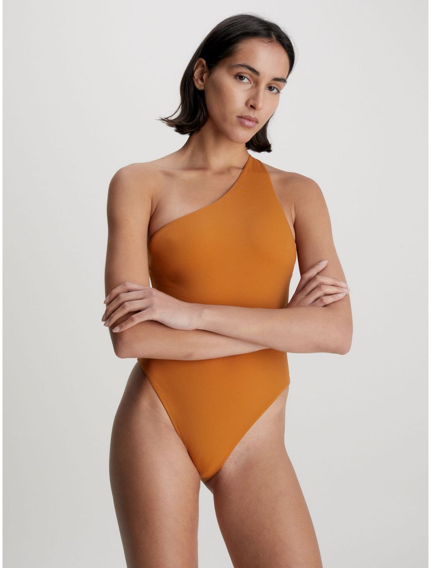 Traje De Baño Naranja Asimétrico - Core Archive