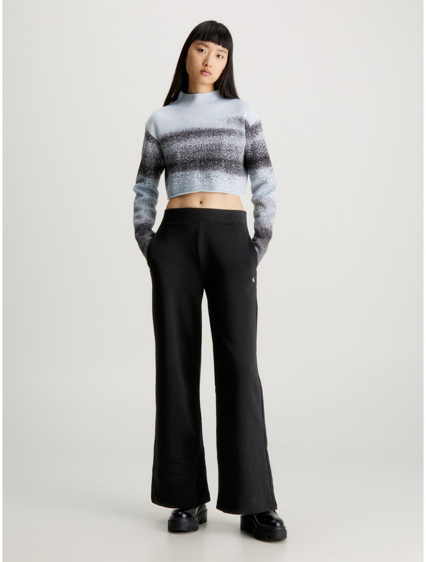 Pantalón negro de chándal holgado de felpa de algodón