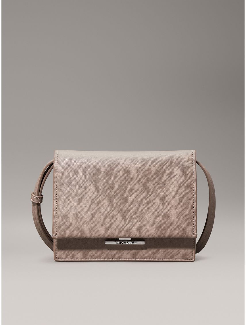 Bolso gris cruzado Saffiano
