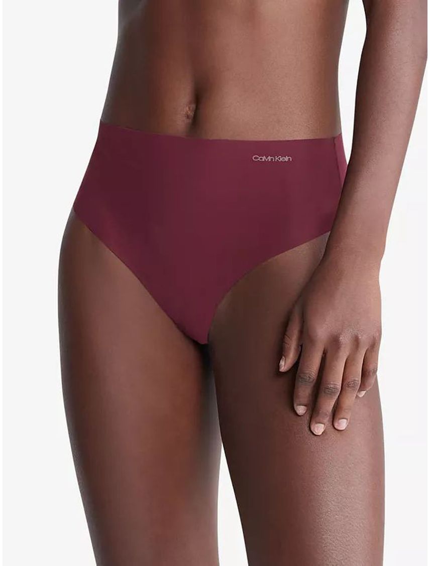 Tanga Vino tinto Invisible De Cintura Alta Calvin Clein