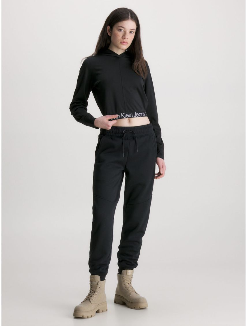 Pantalón Negro De Chándal Holgado Con Logo Tape