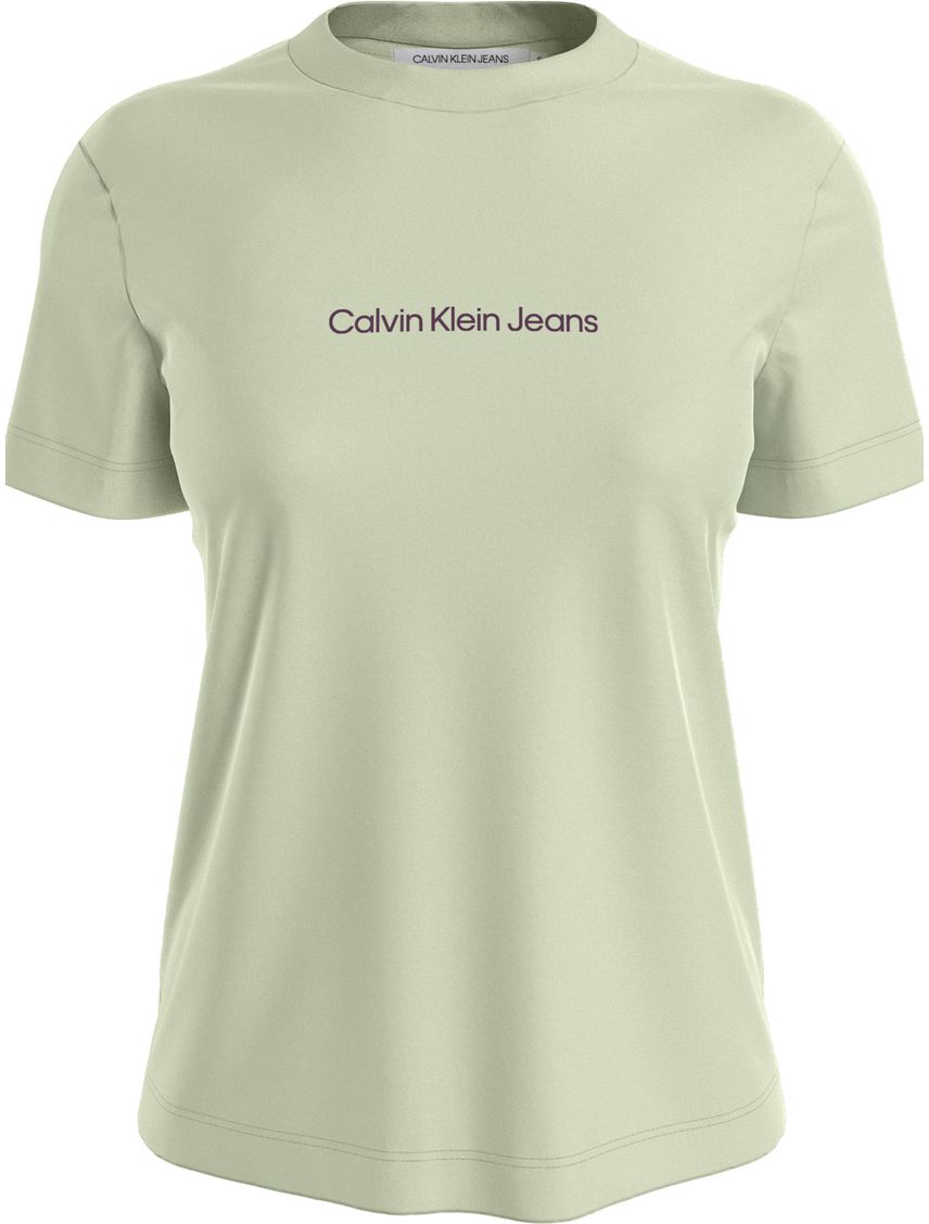 Camiseta Verde Con Cuello Redondo Y Logo