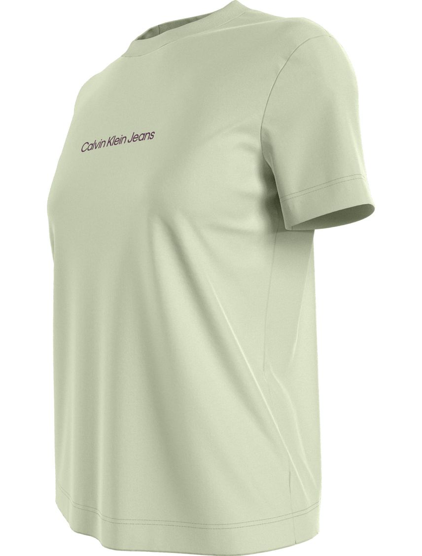 Camiseta Verde Con Cuello Redondo Y Logo
