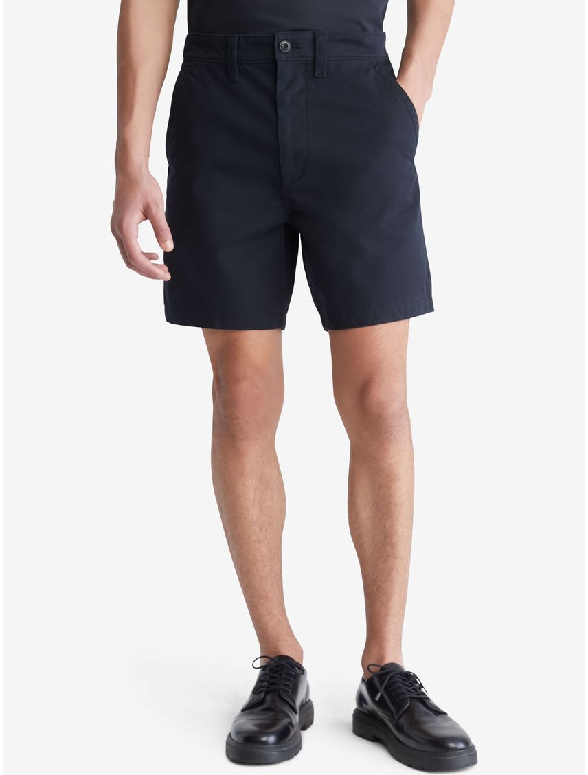 Bermuda Negra Corta De Dril Para Hombre