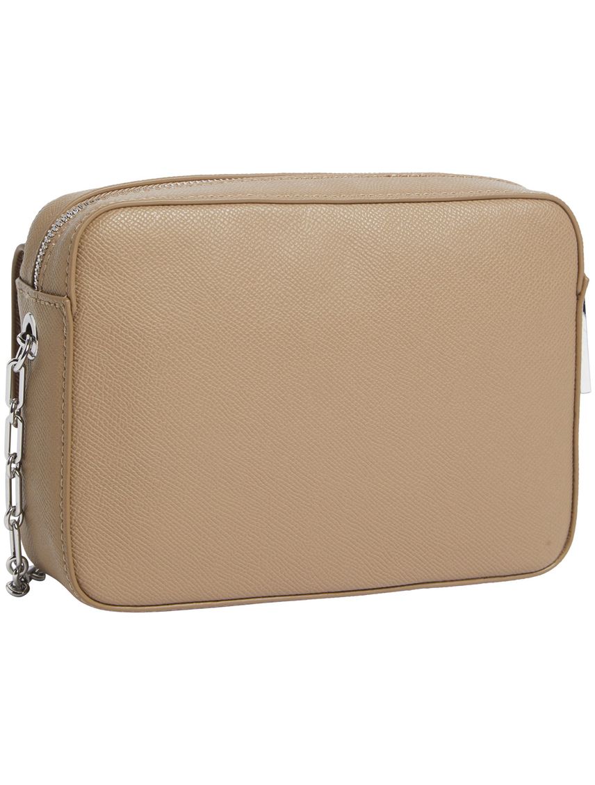 Bolso beige cruzado con monograma