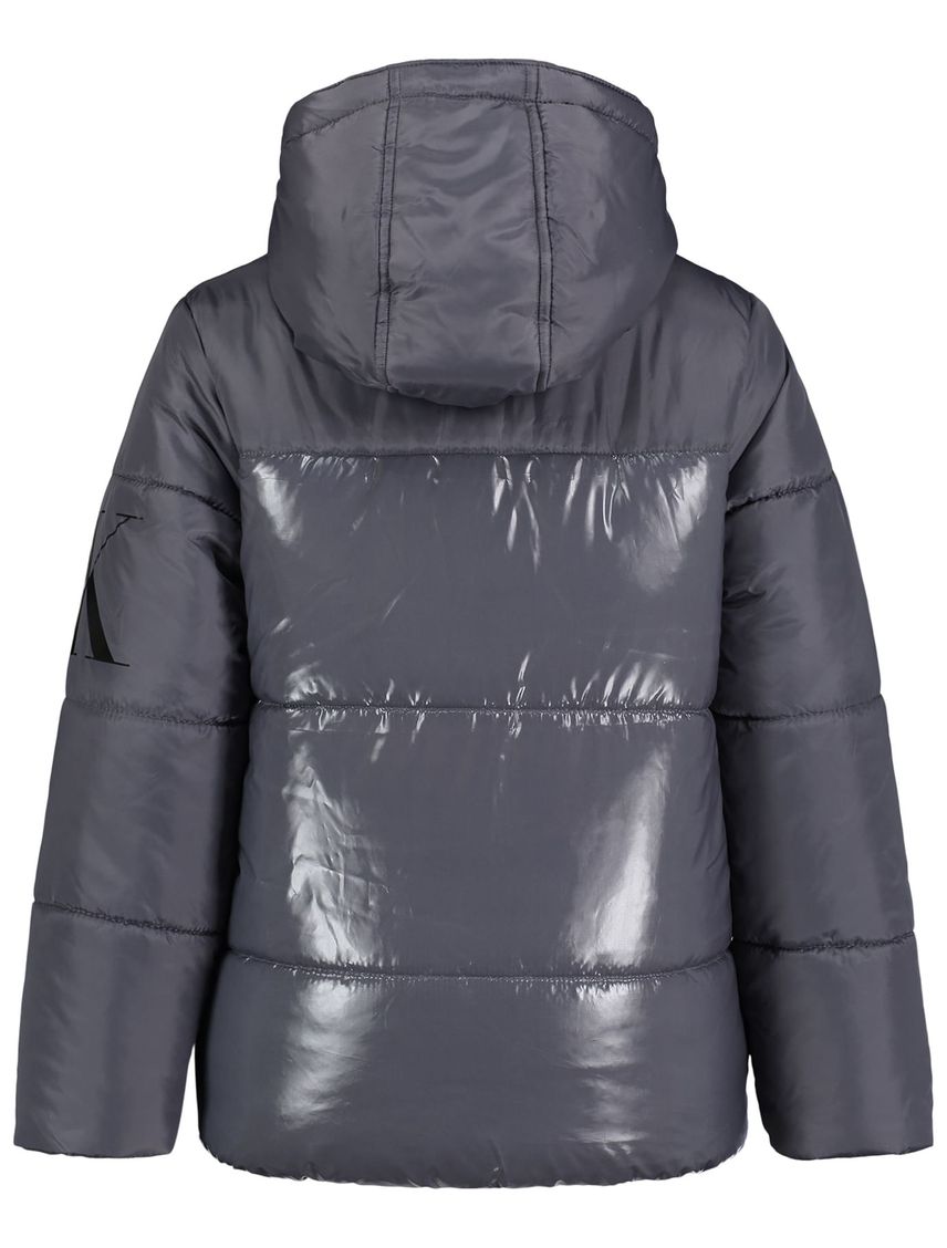 Chaqueta Gris Acolchada Con Cierre Para Niño