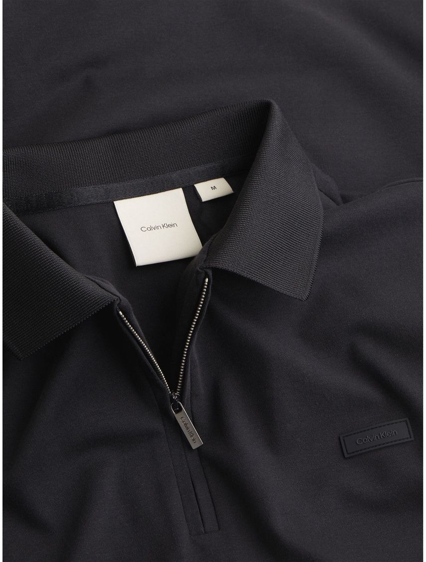 Polo Negra Manga Larga Con Cremallera Para Hombre