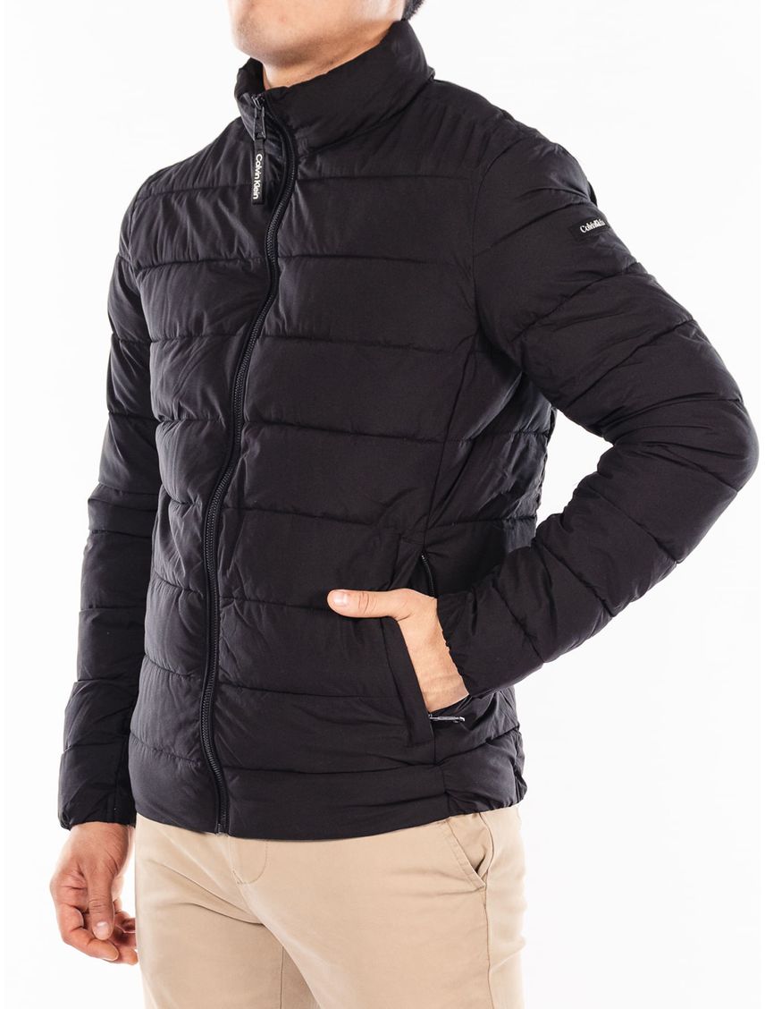 Chaqueta Negro Manga Larga Con Cierre De Cremallera Homb