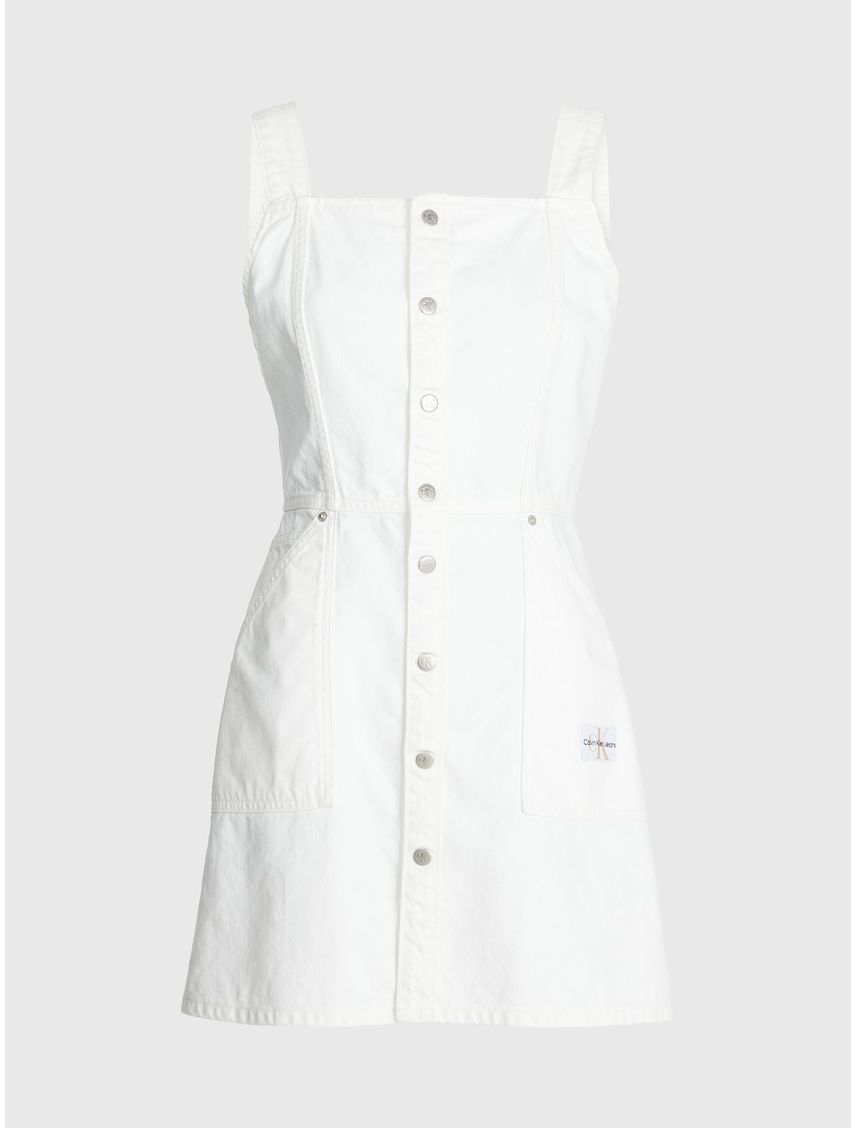 Vestido blanco utility con botones