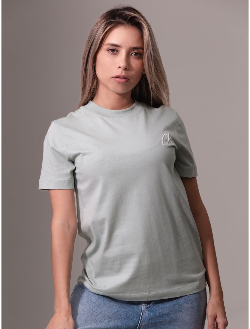 Camiseta multicolor con logo bordado
