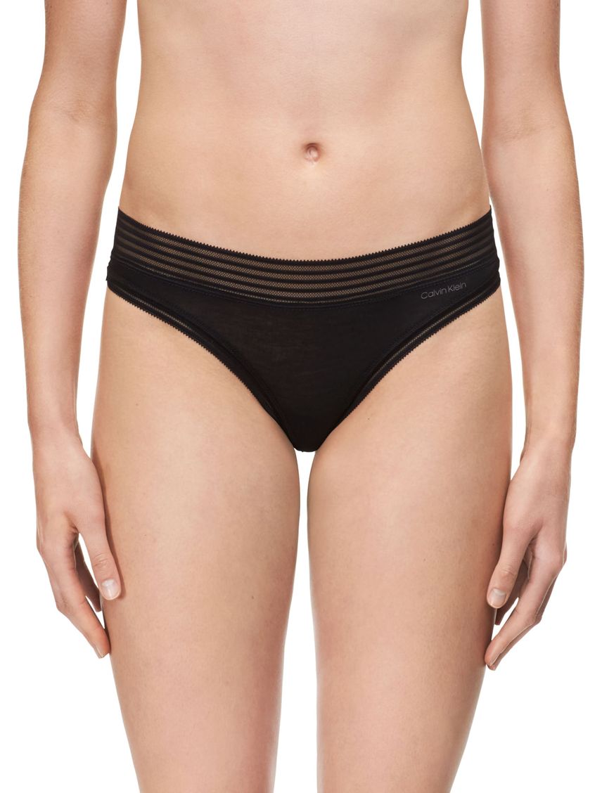 Panties Negro Modal Tanga Mujer Calvin Klein