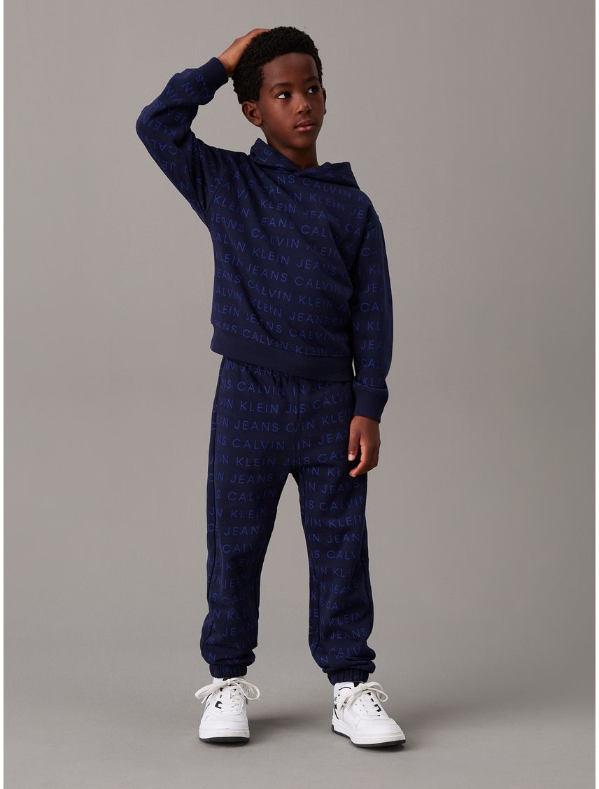 Joggers Para Niño Azul Rectos Con Logo