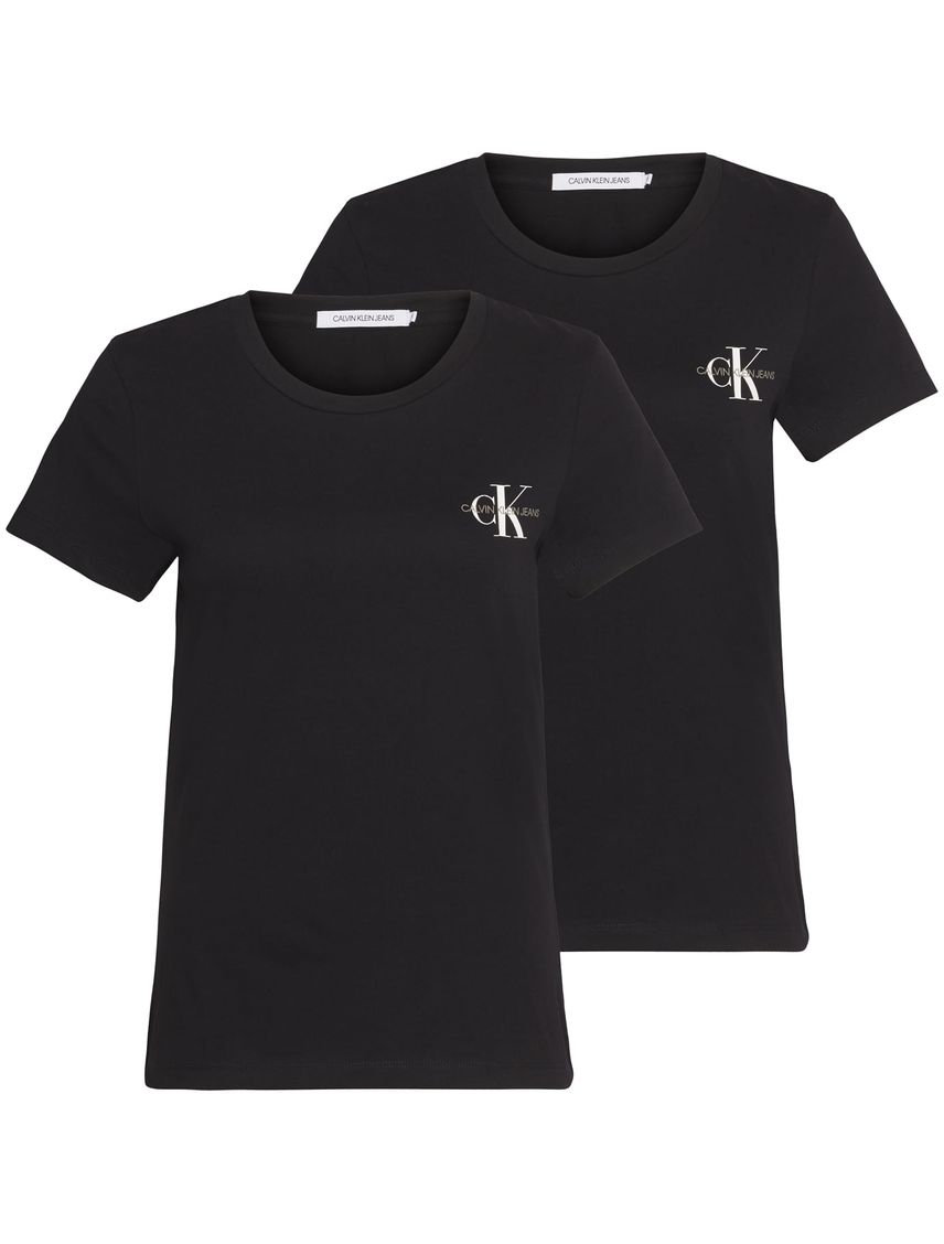 Pack de 2 Camisetas Negra Manga Corta Slim Fit Para Mujer