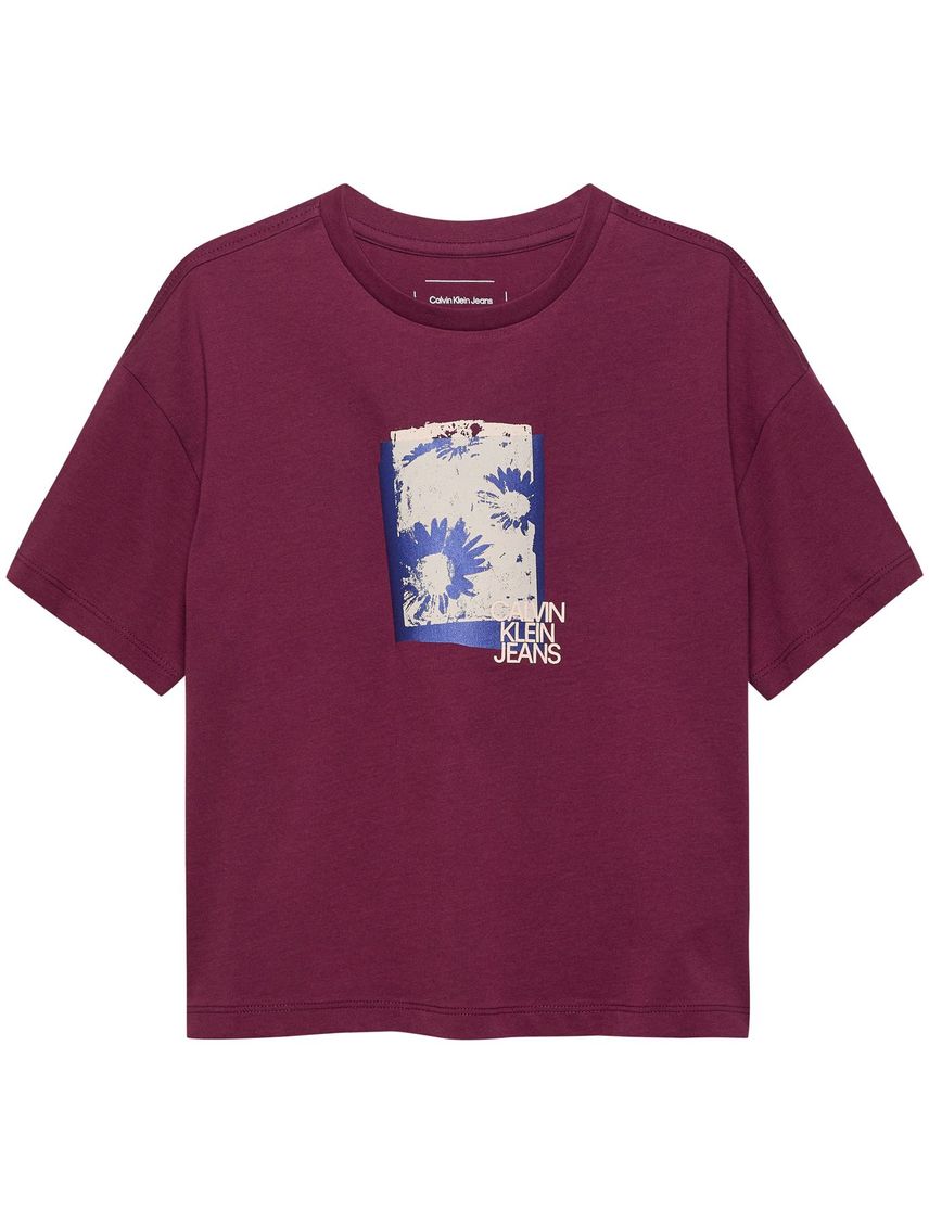 Camiseta morado flower graphic para niña