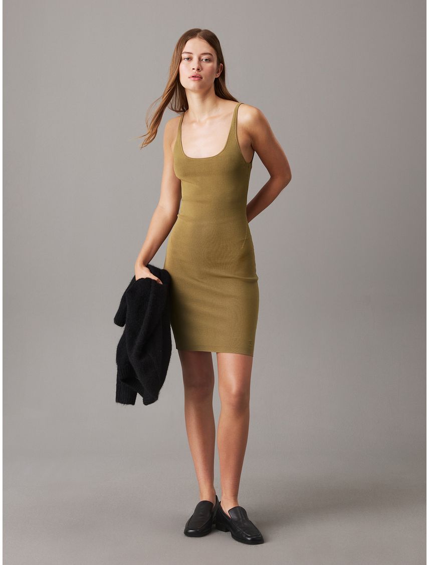 Vestido verde estilo bodycon de punto canal