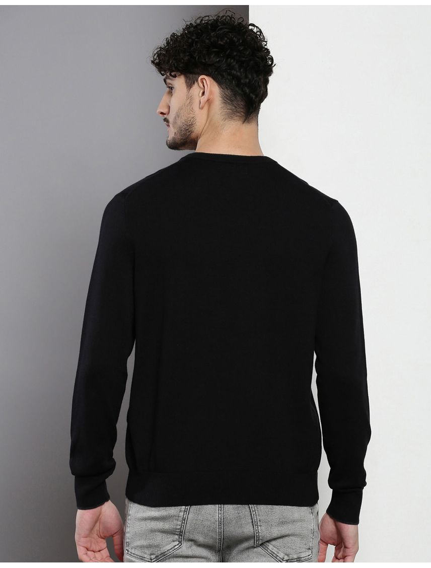 Saco Negro De Algodón Con Cuello En V