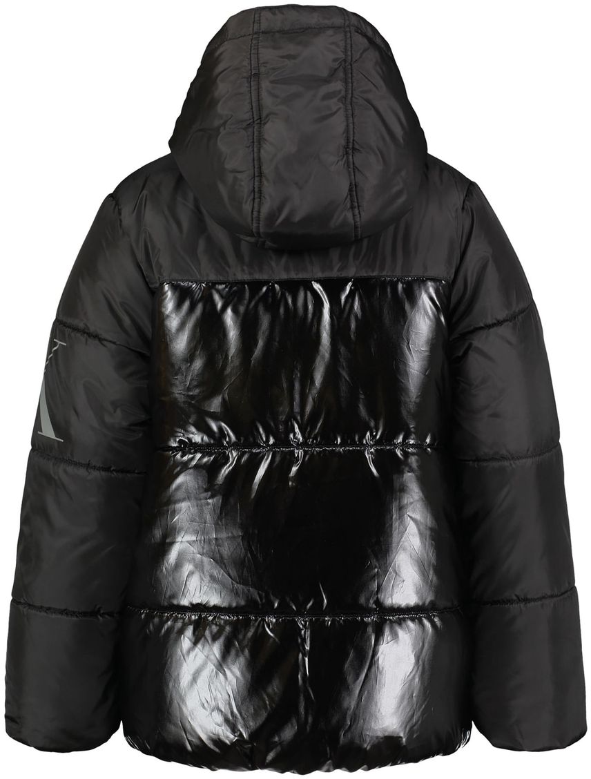 Chaqueta Negro Acolchada Con Cierre Para Niño
