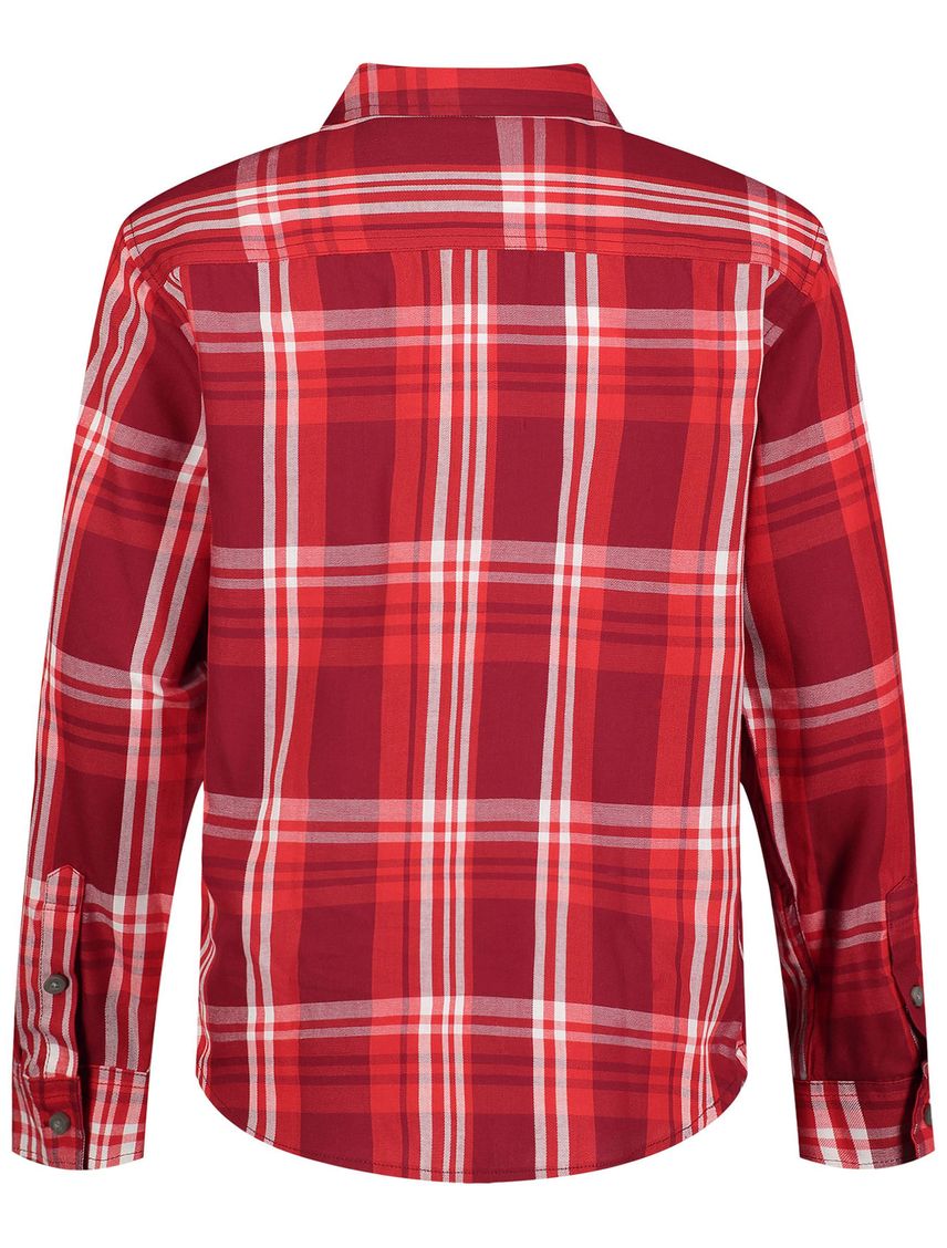 Camisa Rojo Con Estampado De Cuadros Para Niño