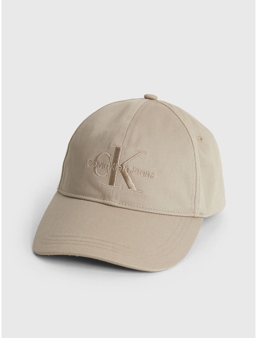 Gorra beige de sarga de algodón