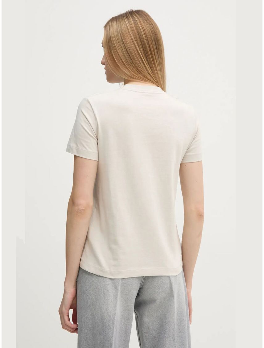 Camiseta blanca regular con monograma brillante
