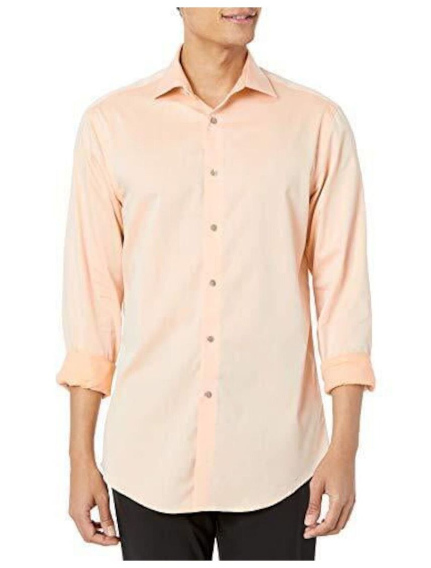 Camisa Manga Larga Naranja Para Hombre