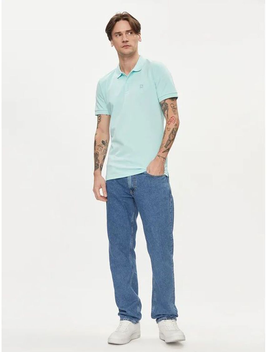 Polo Verde De Algodón Con Insignia Para Hombre