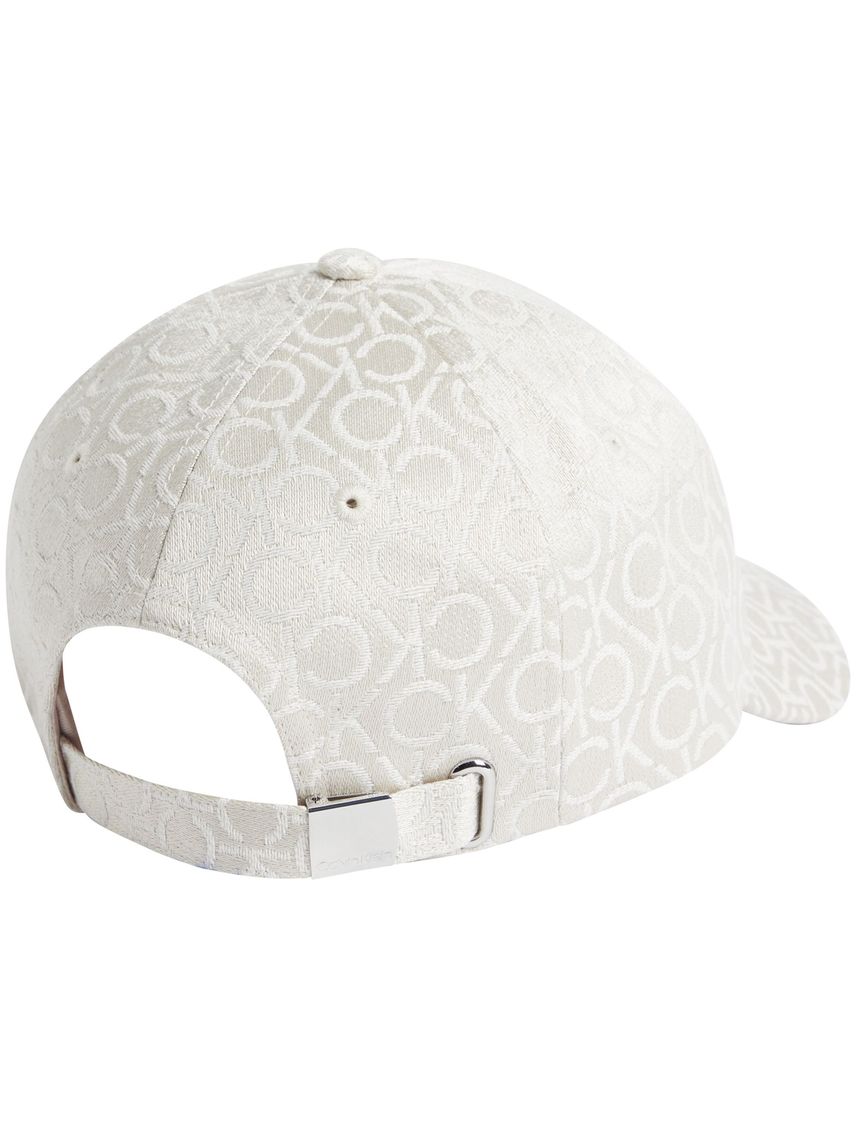 Gorra blanca de jacquard con logo