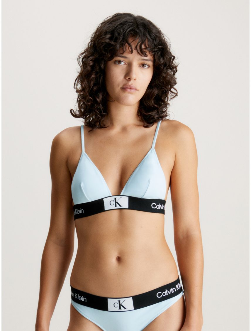 Parte azul de arriba de bikini de triángulo - CK96