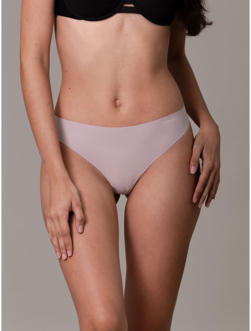 Tanga morado invisible con logo en el lateral