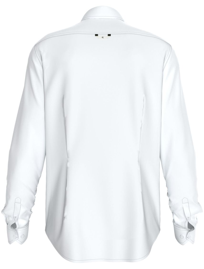 Camisa Blanca Slim Con Mini Monograma Para Hombre