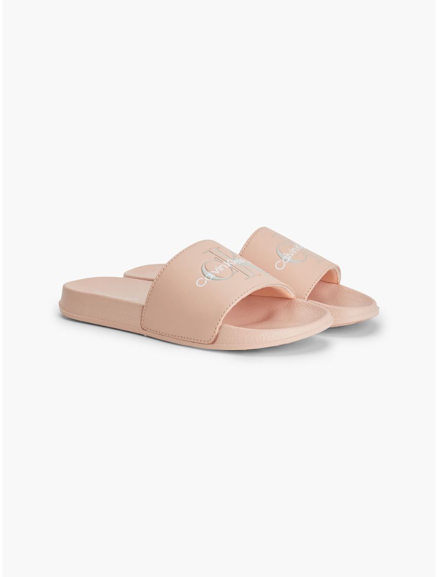 Sandalias Con Logo Niña Rosado Calvin Klein