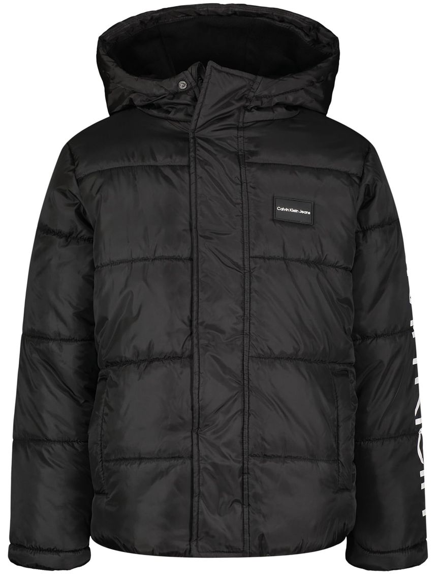 Chaqueta Negro Tipo Burbuja Con Gorro Para Niño
