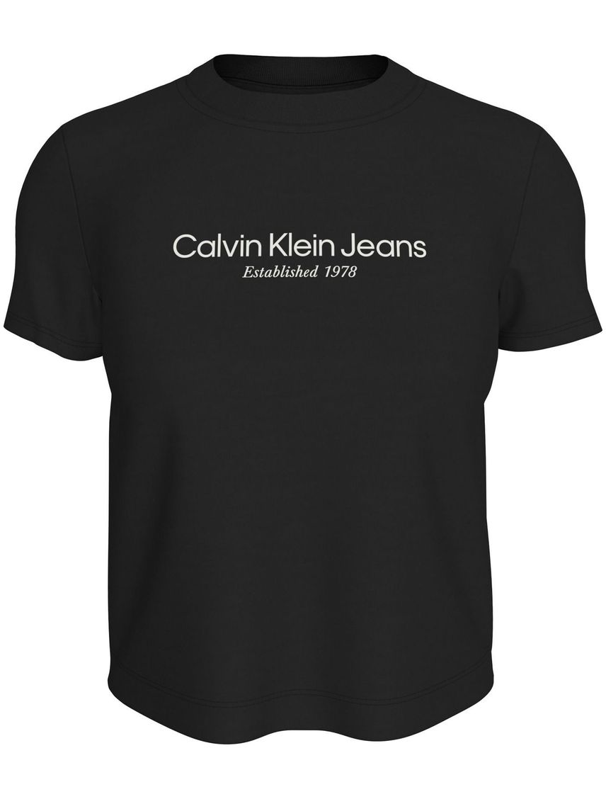 Camiseta negra regular con logo institutional