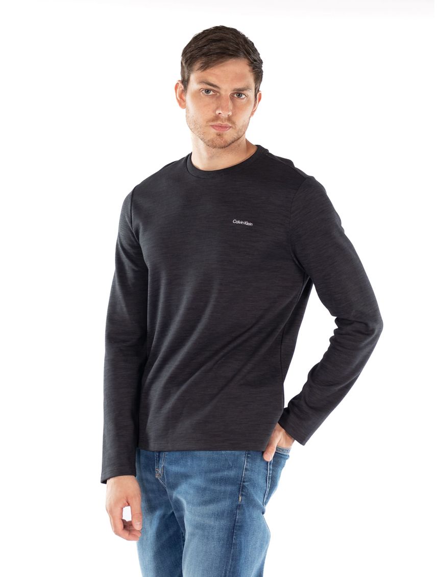 Camiseta Manga Larga Con Logo Hombre Negro Calvin
