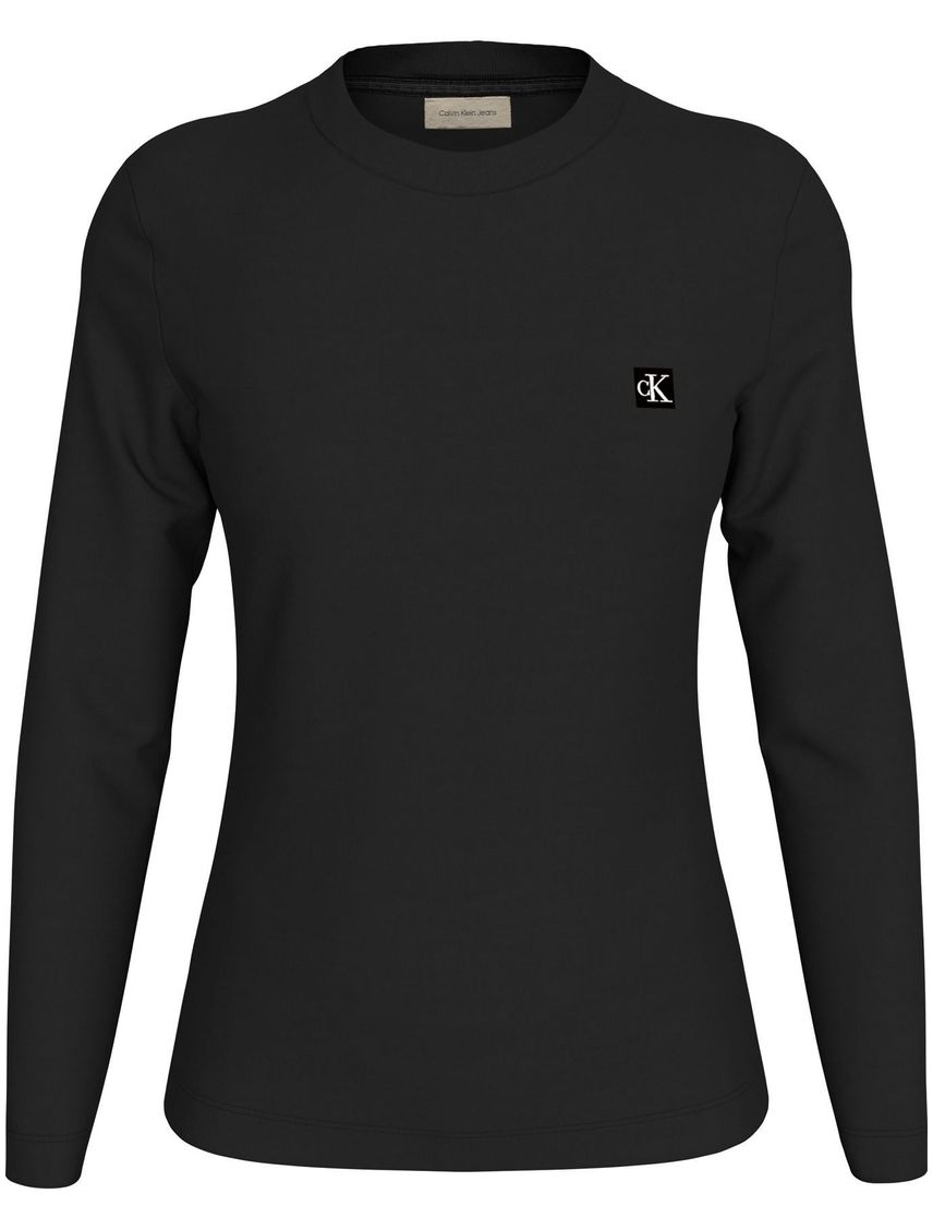 Camiseta negra regular manga larga