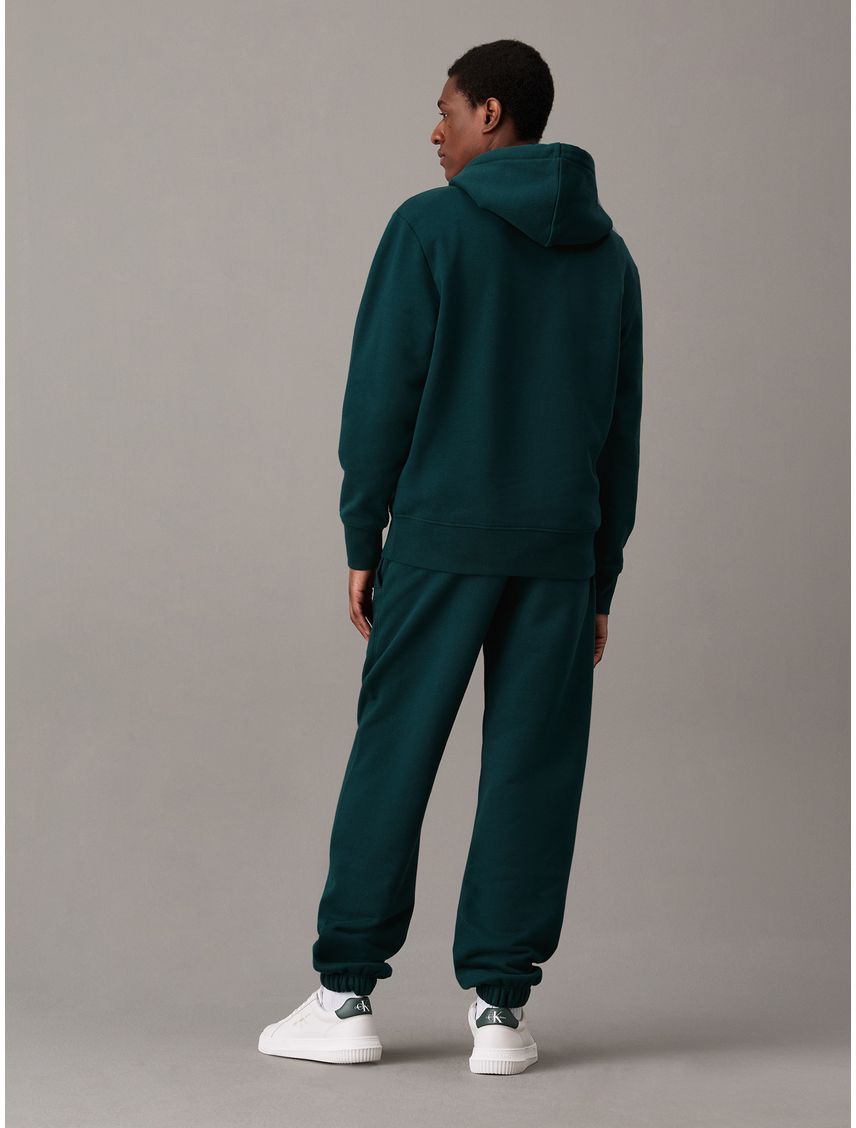 Pantalón verde de chándal recto de felpa gruesa