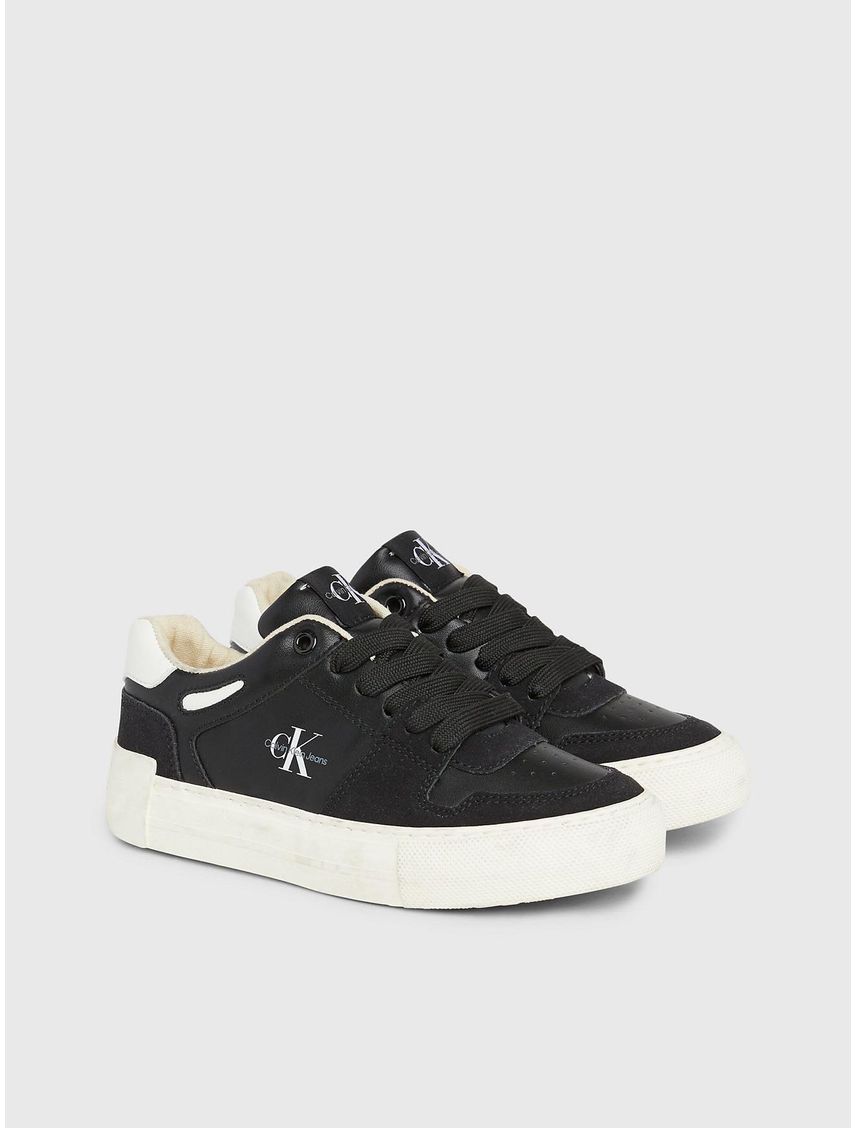 Tenis Negro Casuales Con Cordones Para Niña