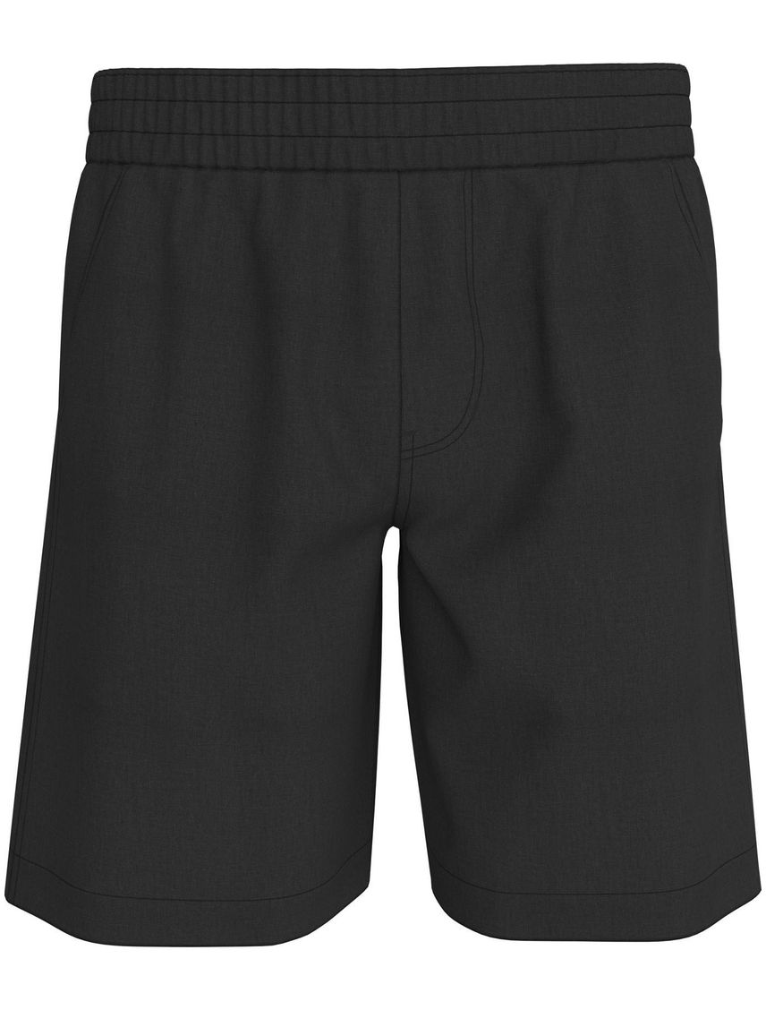 Bermuda Negra De Lino Para Hombre