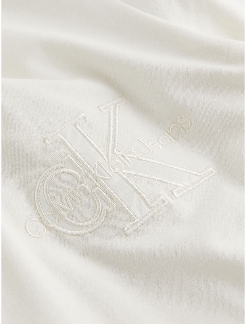 Camiseta blanca regular con aplique de satén