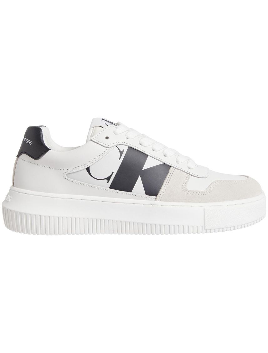 Tenis Blancos De Cuero Con Gamuza