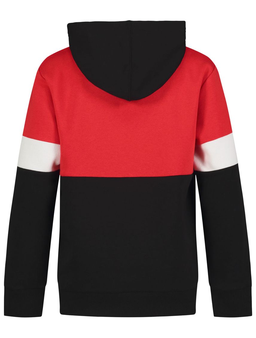 Buzo Rojo Blocked Con Gorro Para Niño