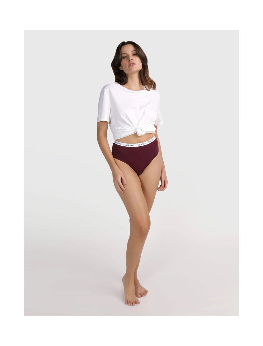 Pantie Tipo Tanga Vinotinto De Cintura Alta - Carrusel