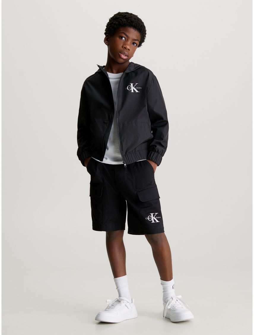 Cortavientos Para Niño Negro Negro Essential Con Capota