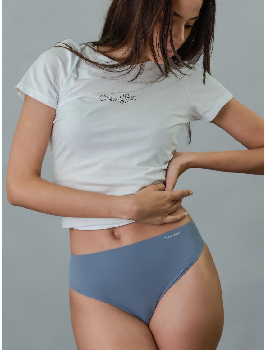 Tanga gris invisible de cintura alta