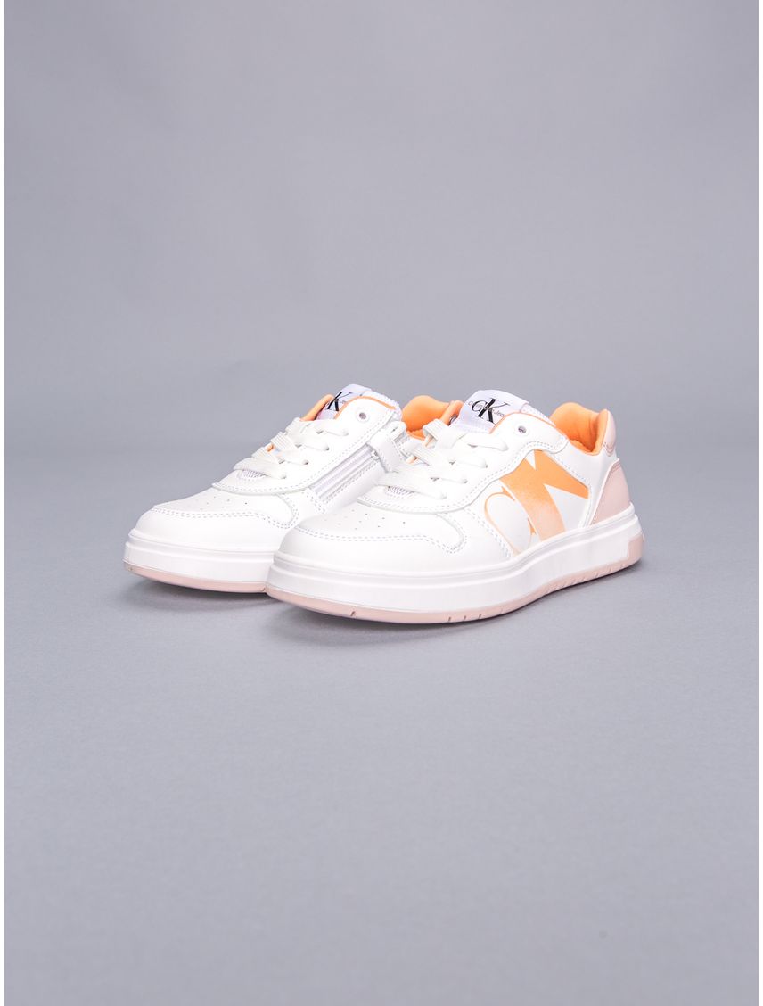 Tenis Para Niña Blanco De Corte Bajo Con Cordones